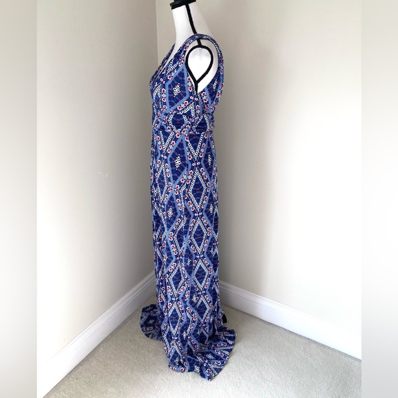 NWT Lemon Tart Shania Stitch Fix v-neck maxi dress abstract print Size XL - Picture 6 of 11
